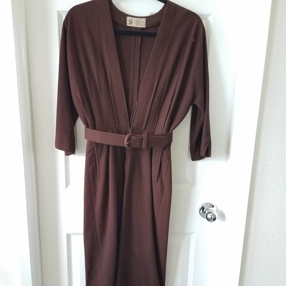 Vintage brown wool dress